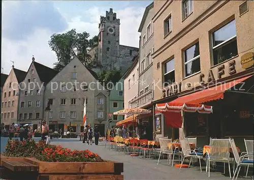 Fuessen Allgaeu Fussgaengerzone Reichenstrasse Schloss Hoehenluftkurort Kneippkurort Kat. Fuessen