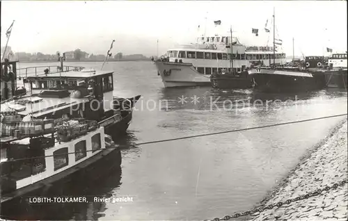 Tolkamer Lobith Rivier gezicht Rhein Binnenschifffahrt F?hrschiff