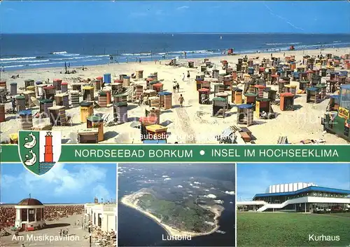 Borkum Nordseebad Kurhaus Fliegeraufnahme Musikpavillon Strand / Borkum /Leer LKR