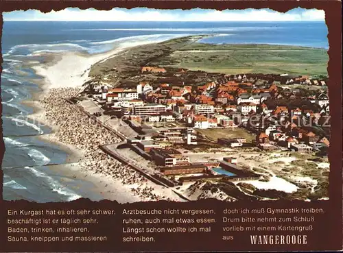 Wangerooge Nordseebad Fliegeraufnahme Gedicht / Wangerooge /Friesland LKR