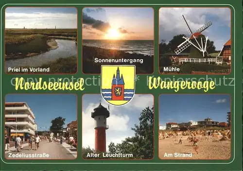 Wangerooge Nordseebad Muehle Strand Alter Leuchtturm Zedeliusstrasse Priel Vorland / Wangerooge /Friesland LKR