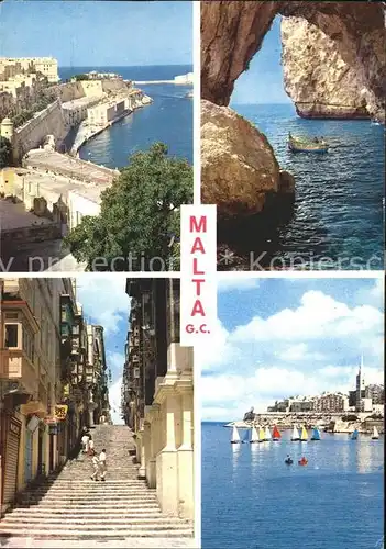 Malta Grand Harbour Blue Grotto Valletta Bastions Kat. Malta