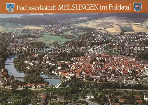 Melsungen Fulda im Fuldatal Fliegeraufnahme / Melsungen /Schwalm-Eder-Kreis LKR
