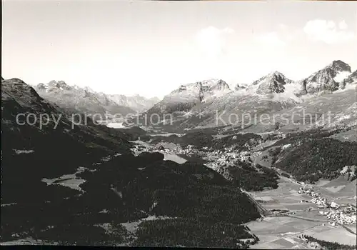 St Moritz GR Blick von Muottas Muragl und Oberengadiner Seen Kat. St Moritz