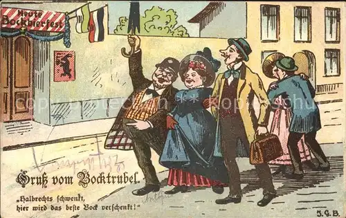 Bonn Rhein Kaiserhalle Bockfesttrubel Karikatur / Bonn /Bonn Stadtkreis