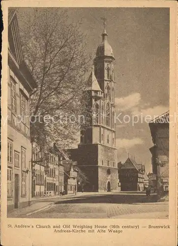 Brunswick Braunschweig Andreas Kirche Alte Waage  Kat. Braunschweig