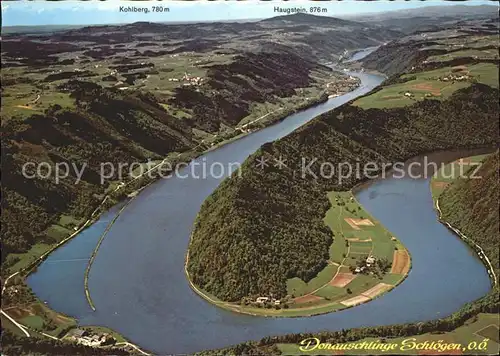 Donauschlinge Schloegen Wesenufer Kohlberg Haugstein Fliegeraufnahme Kat. Haibach ob der Donau