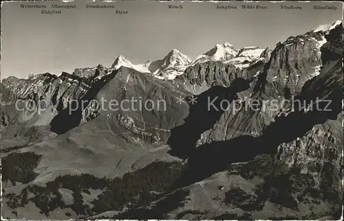 Adelboden Laveygrat Hotel Hahnenmoos Pass Moench Jungfrau Wilde Frau Eiger Kat. Adelboden