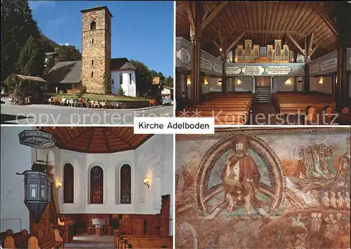 Adelboden Kirche Fenster Giacometti Jungstes Gericht Schiff Orgel Kat. Adelboden