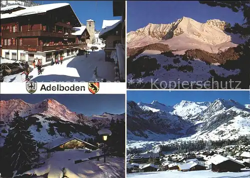 Adelboden Hotel Baeren Ortsansichten Alpen Kirche Kat. Adelboden