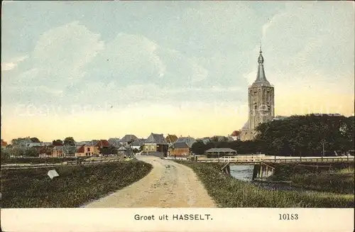 Hasselt Overijssel Ortsansicht mit Kirche Kat. Hasselt Zwartewaterland