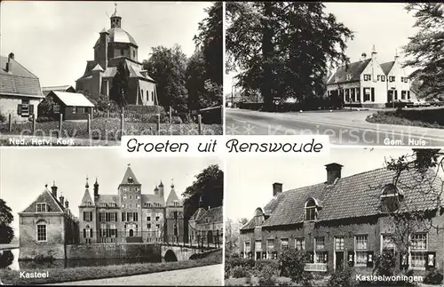 Renswoude Kerk Gemeentehuis Kasteel Kasteelwoningen Kat. Renswoude