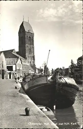 Oudewater Holl. Ijssel met NH Kerk Kirche Schiff Kat. Oudewater