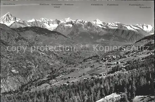 Graechen VS Bietschhorn Breithorn Nesthorn Aletschhorn Fusshoerner Kat. Graechen