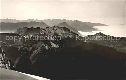 Jungfrau BE Tieflandblick Jungfraujoch Stockhornkette Niesenkette Schwalmern  Kat. Jungfrau