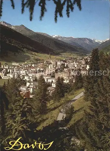 Davos Platz GR Hoehenpromenade Leidbachhorn Rinerhorn Bueelenhorn Tinzenhorn  / Davos /Bz. Praettigau-Davos