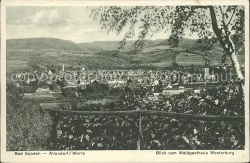 Bad Soden Werra Blick vom Waldgasthaus Westerburg Kat. Bad Sooden Allendorf