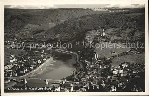 Cochem Mosel Fliegeraufnahme mit Burg Kat. Cochem