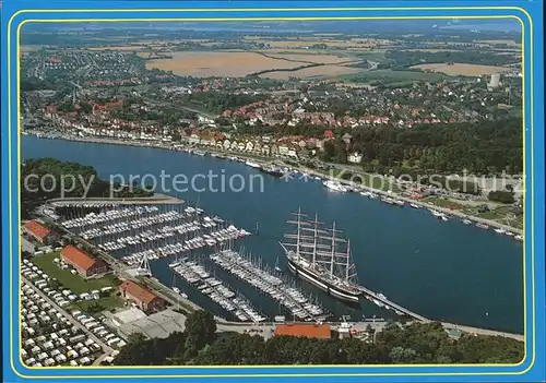 Travemuende Ostseebad Jachthafen mit der Passat Segelschiff Fliegeraufnahme Kat. Luebeck