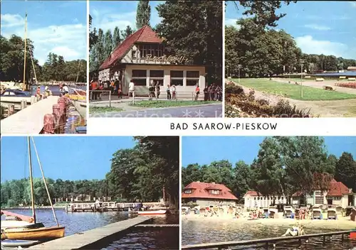 Pieskow Bad Saarow Bootsanlegestelle HOG Pechhuette Erich Weinert Platz Strandbad Kat. Bad Saarow Pieskow