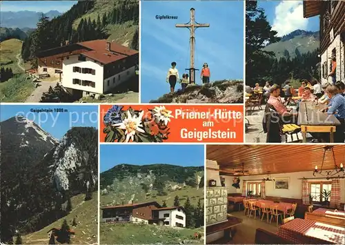 Priener Huette Geigelstein Gipfelkreuz  Kat. Aschau i.Chiemgau
