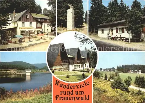 Frauenwald Thueringen Wanderziele Monument Bohrstuhl Waldbaude Dreiherrnstein Talsperre Schoenbrunn Rennsteig Wanderhuetten Allzunah Kat. Frauenwald