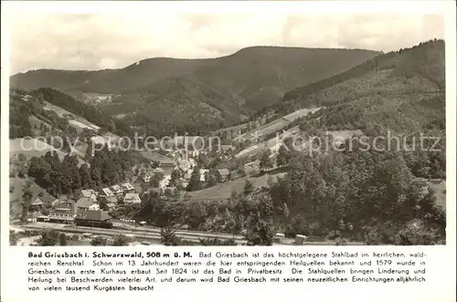 Bad Griesbach Schwarzwald  Panorama Kat. Bad Peterstal Griesbach