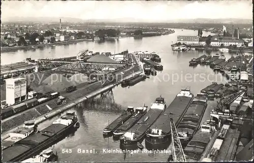 Basel BS Kleinhueningen Rheinhafen Fliegeraufnahme Kat. Basel