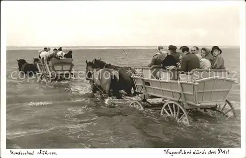 Duhnen Nordsee Wagenfahrt durch den Priel / Cuxhaven /Cuxhaven LKR