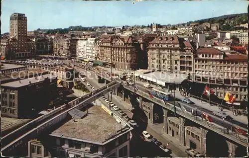 Lausanne Ouchy Le Grand Pont et la Tour Bel Air / Lausanne /Bz. Lausanne City