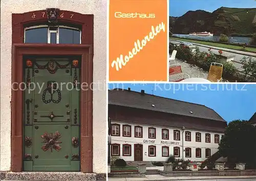 Piesport Mosel Gasthaus Moselloreley Eingangstuer Kat. Piesport