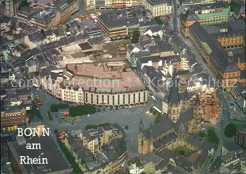 Bonn Rhein Panorama mit Muenster Kirche Fliegeraufnahme Kat. Bonn