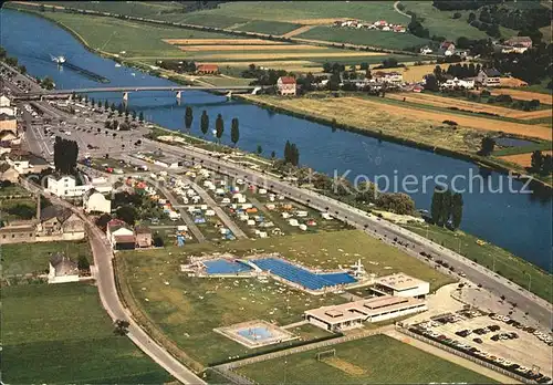 Remich Fliegeraufnahme mich Camping und Fluss Kat. Luxemburg