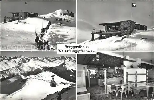 Davos Parsenn GR Berggasthaus Weissfluhgipfel Schwebebahn Gaststube / Davos /Bz. Praettigau-Davos