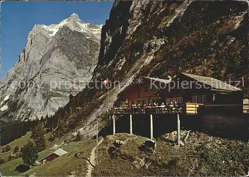 Grindelwald Bergrestaurant Pfingstegg Wetterhorn Kat. Grindelwald