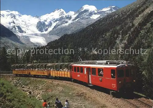 Berninabahn Aussichtswagen Bellavista Piz Bernina Piz Morteratsch Kat. Eisenbahn