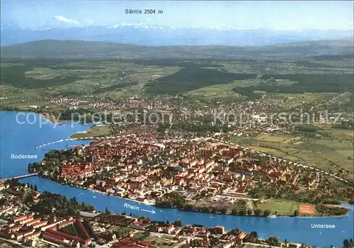 Konstanz Bodensee Saentis Alpenkette Fliegeraufnahme Kat. Konstanz