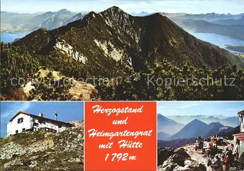 Herzogstandhaus Herzogstandgipfel Heimgartengrat Berghuette Gebirgspanorama Kat. Kochel a.See