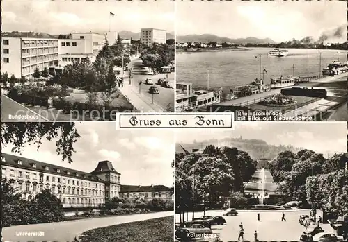 Bonn Rhein Rheinpromenade Kaiserplatz Universitaet Bundeshaus Kat. Bonn