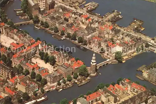 Amsterdam Niederlande Montelbaanturm und Umgebung Fliegeraufnahme Kat. Amsterdam