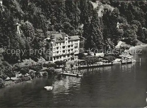 Weggis LU Strandhotel Luetzelau Fliegeraufnahme Kat. Weggis