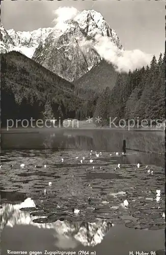 Riessersee mit Zugspitzgruppe Kat. Garmisch Partenkirchen