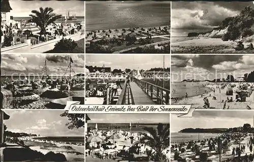 Groemitz Ostseebad Strand Promenade Seebruecke Duenen Steilkueste Kat. Groemitz