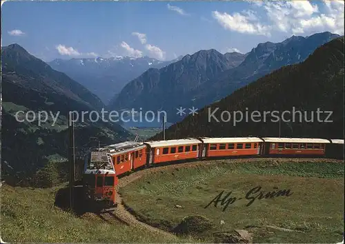 Rhaetische Bahn Alp Gruem Puschlav Veltlin  Kat. Eisenbahn