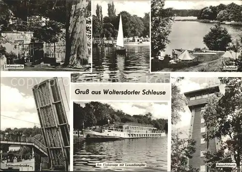 Waltersdorf Bad Schandau Liebesquelle Zeltstadt Schleusenbruecke Flakensee Luxusdampfer Aussichtsturm Kat. Bad Schandau