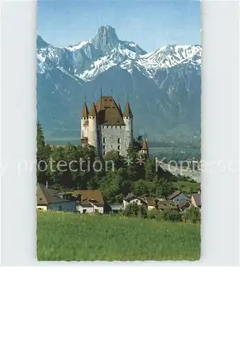 Thun BE Schloss mit Stockhorn Kat. Thun