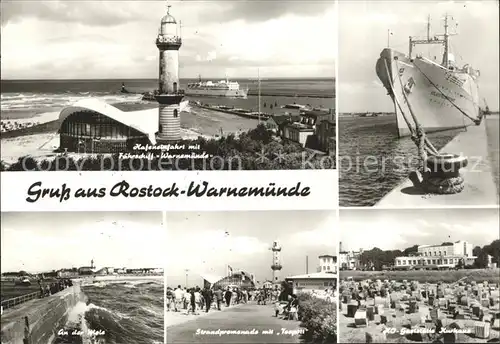 Rostock Warnemuende Faehrschiff Warnemuende Gaststaette Kurhaus Strandpromenade Kat. Rostock