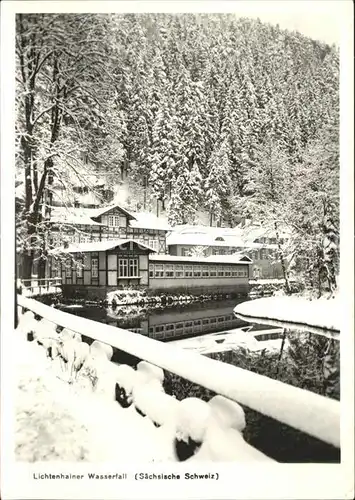 Lichtenhain Sebnitz Lichtenhainer Wasserfall im Winter Kat. Sebnitz