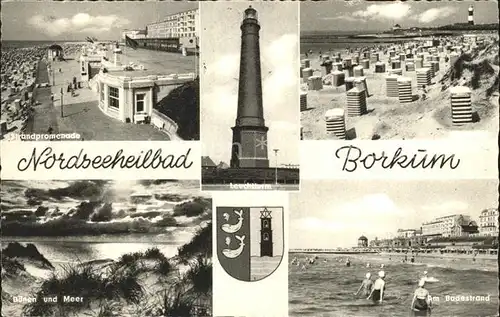 Borkum Nordseebad Strnad Promenade Leuchtturm Kat. Borkum