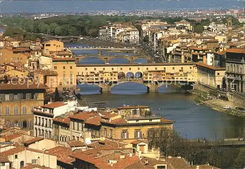 Firenze Toscana mit Bruecken Ponte Vecchio Kat. Firenze